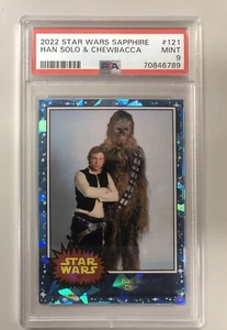 2022 Topps Chrome Sapphire Edition Star Wars Han Solo & Chewbacca #121 PSA 9 - Picture 1 of 3