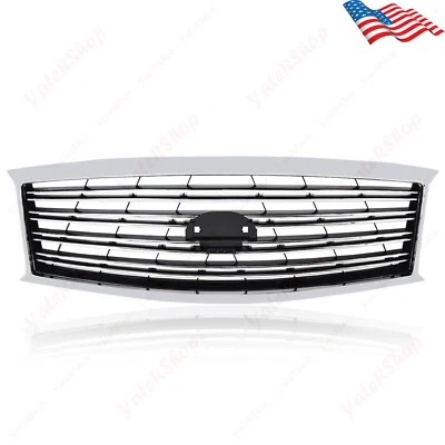 Grelha de para-choque dianteiro cromada M35h Q70 para 2011-2013 Infiniti M37 M56 62310-1MA0B - Imagem 1 de 4