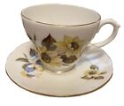 Vintage Teacup And Saucer Burnaby, Duchess Bone China, England 435 Sunflowers