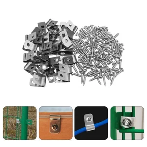 200 Pcs Stainless Steel Wire Clamp Cattle Fence Clips with Screws - Picture 1 of 12