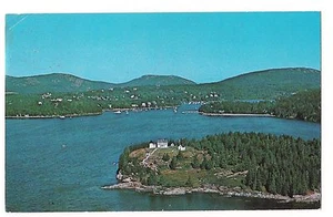 BEAR ISLAND LIGHT Northeast Harbor Mountains MAINE ME Postcard 1975 KOPPEL - Picture 1 of 1