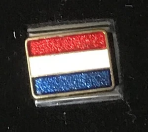 The Neverlands Wholesale Italian Charm Enamel Link 9MM K18 Flag - Picture 1 of 1