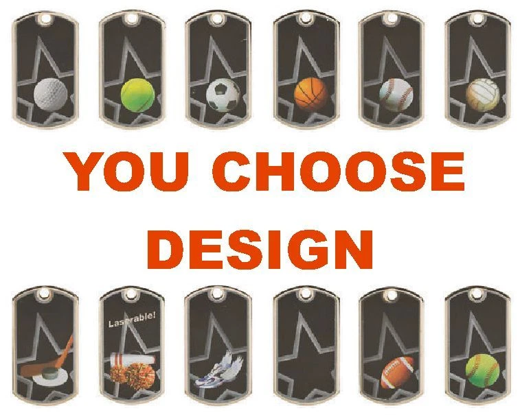2" Heavy Metal Sports Dog Tag FREE SHIPPING You Choose Style FREE NECKCHAIN Foto 1 de 1