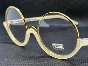 100% Vintage GIANFRANCO FERRE GFF 3 - 410 White & Gold Frame Made In Italy 1980s - Picture 1 of 10