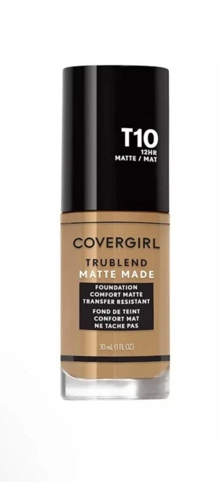 COVERGIRL truBlend Matte Made Foundation  12 Hour T10 Golden Amber (1 FL OZ) NEW - Image 1 of 1