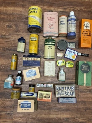 Vintage Toiletries- Soaps, Medicines, Powders, Salves, Balms, Etc - Image 1 of 4