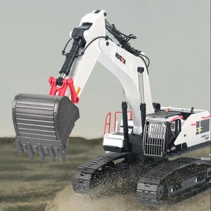 USED HUINA 1/14 1594 RC 22CH Metal Excavator Model Car WITH Radio Light Sound - Picture 1 of 13