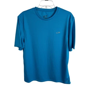 Champion Duo Dry Mens T-Shirt Size Large Aqua Blue Short Sleeves - Picture 1 of 5