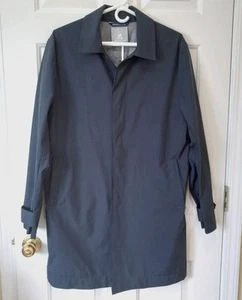 BOGGI Milano Lifestyle Men Navy #39 Polyester Button Trench Coat Casual Career S - Picture 1 of 11