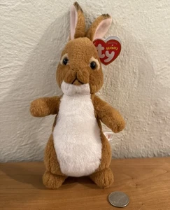 TY Peter Rabbit Plush Brown Beanbag Easter Decor 9" Heart Tag No Coat - Picture 1 of 5
