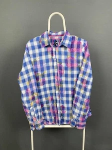 Saint Jomes Damen Hemd mit Knopfleiste Größe 10 Blau Weiß Blumenmuster Baumwolle Langarm - Bild 1 von 7
