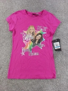 Disney Hanna Montana XL 16 Mädchen Kurzarm Shirt Rosa Baumwolle Rundhals Neu ohne Etikett - Bild 1 von 14
