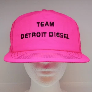 Vintage Team Detroit Diesel Hot Pink Snapback Mütze Cap ~ WIE NEU! - Bild 1 von 8