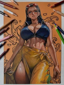 Kevin Chua Original Art Nico Robin One Piece A4 ( 8.3 x 11.7 inches ) - Picture 1 of 2