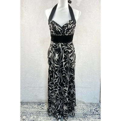 Maxi Vestido Floral Hada De Colección Donna Ricco Para Mujer 6 Negro Blanco Y2K Babydoll Imperio Foto 1 de 4