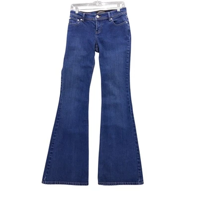 Pantalones de mezclilla para mujer London Jean azules elásticos acampanados tiro bajo campana parte inferior talla 4 Foto 1 de 4