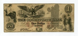 1852 $1 The Cochituate Bank - Boston, MASSACHUSETTS Note - Picture 1 of 2