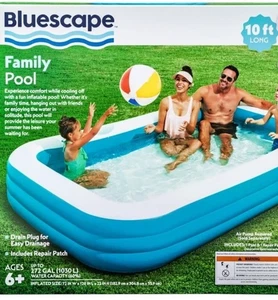 Piscina inflable familiar Bluescape de 10 pies, rectangular, 6 años en adelante, unisex - Imagen 1 de 3