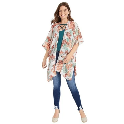 Kimono estampado tropical blanco y naranja Maurices talla única Foto 1 de 4