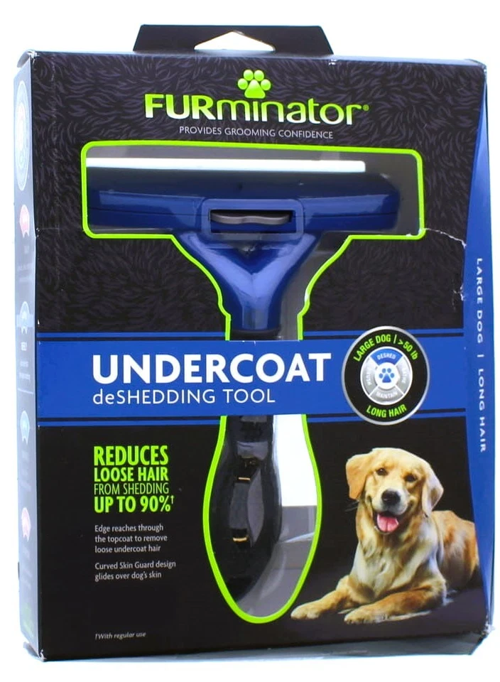 Furminator Long Hair Deshedding Tool for Large Dogs, Standard