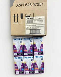 6 Philips Dimmable Efficient 9.5W A19 Warm Glow 60W Replacement LED Light Bulbs - Picture 1 of 1