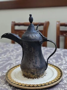 Antique Vintage Middle Eastern Copper Brass Dallah Bedouin Arabic Coffee Pot - Picture 1 of 14