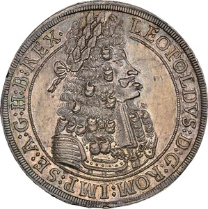 1701 Austria Hall Thaler Silver NGC MS63 - Leopold I Hogmouth GEM w/ HD Video - Picture 1 of 4