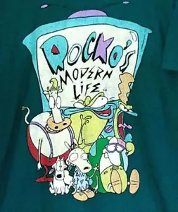 T-shirt Rocko's Modern Life Nickelodeon Viacom verde taglia L 2017 - Foto 1 di 6