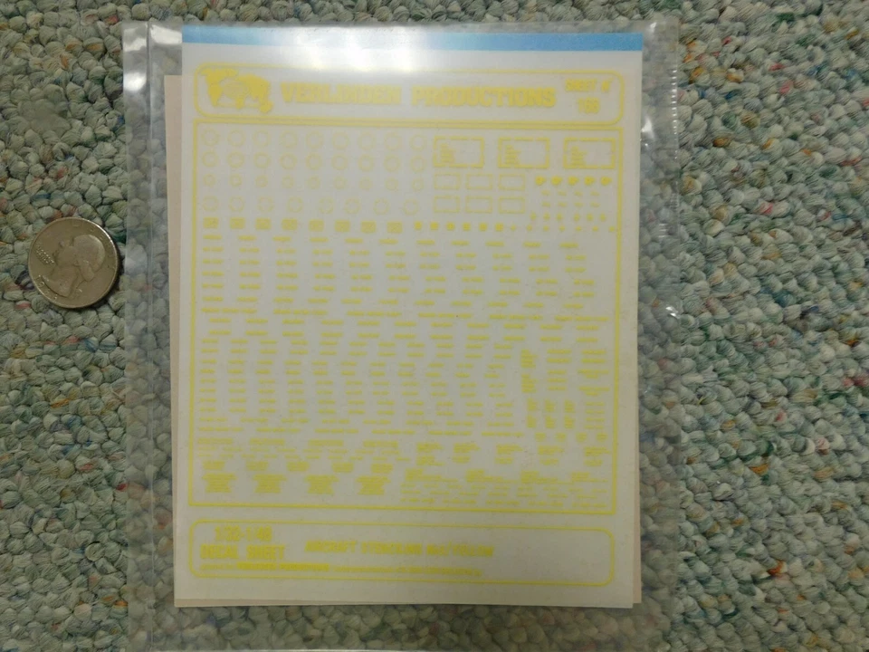 Verlinden decals 1/32 1/48 Sheet # 168 Aircraft Stenciling #3 yellow E30 - Image 1 of 1