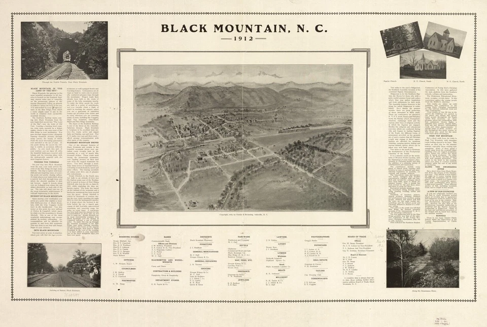 A4 Reprint of  USA Cities Towns States Map Black Mountain North Carolina - Image 1 of 1