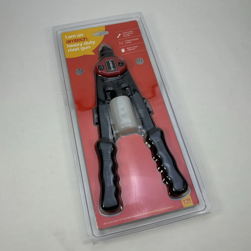 Amtech Heavy Duty Rivet Gun B3510 with Collection Tube & Grip Handles New - Image 1 of 4