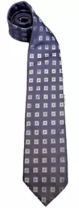 CK Calvin Klein Tie Men's Necktie Silk Blue Gray Silver Geometric - Picture 1 of 5