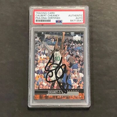 1998-99 Upper Deck #186 Calbert Cheaney Signed Card PSA Slabbed Celtics - Image 1 of 2