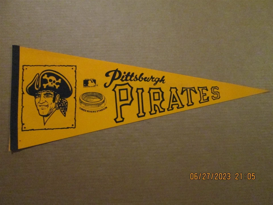 MLB Pittsburgh Pirates Vintage 1970's Three Rivers Stadium Mint Logo Pennant - Image 1 of 1
