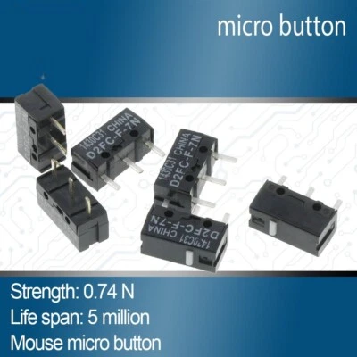 Micro Switches Copper Straight Momentary Snap Mouse Buttons D2FC-F-7N D2FC-E-7N - Image 1 of 4