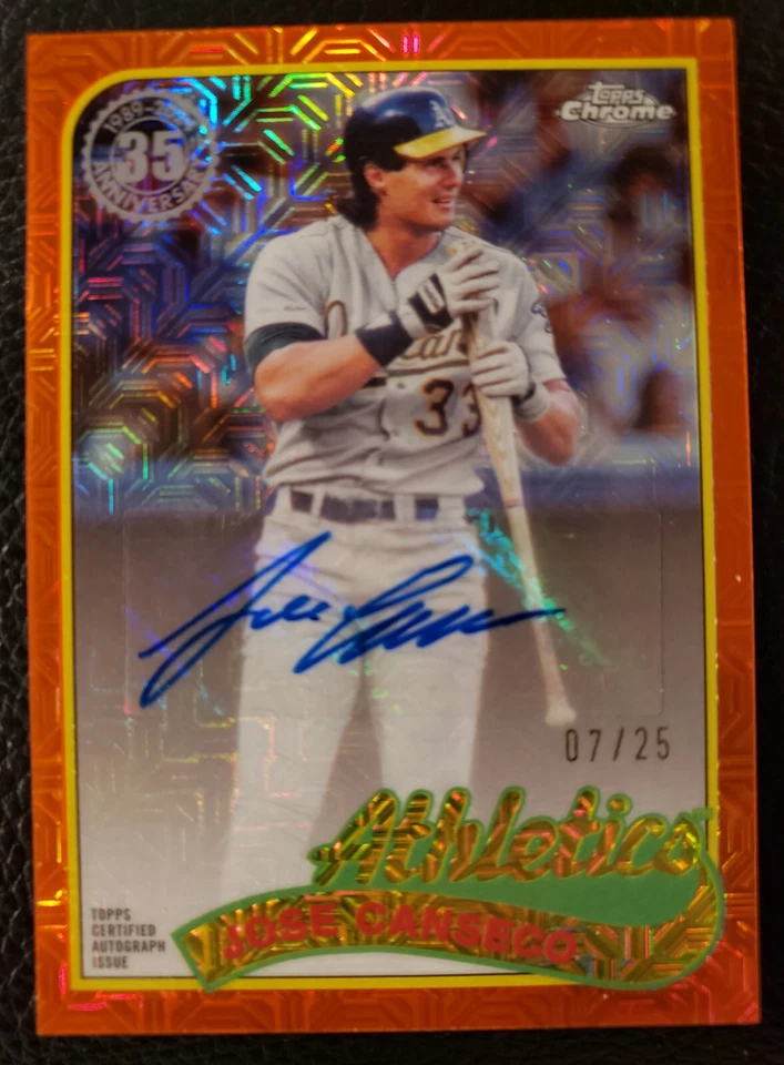 2024 Topps Series 2 Jose Canseco Chrome Auto ORANGE #/25 35th Anniversary  - Image 1 of 1