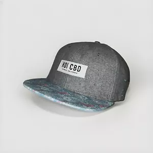 Grassroots California Hat Men’s Gray Snapback KOI CBD Cotton Satin Small/Medium - Picture 1 of 7