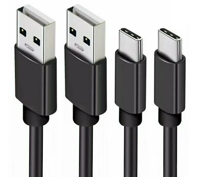 2Pack USB-C Type C Fast Charger Cable For Samsung Galaxy S8 S9 S10 Plus S20 BLK - Image 1 of 3