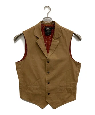RRL RALPH LAUREN COTTON VEST MEN COLOR BEIGE MATERIAL COTTON SIZE S USED - Image 1 of 4