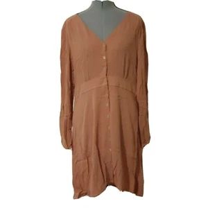 Cotton On NWT Women's Size XL Pink Woven Long Sleeve Tea Dress U12 - Picture 1 of 7