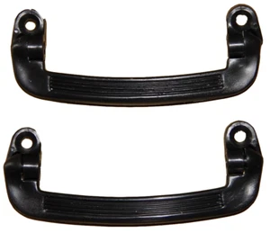 2 x CLASSIC FIAT 500 126 600 INNER DOOR PULL HANDLE PAIR - BLACK PLASTIC - LUSSO - Picture 1 of 4