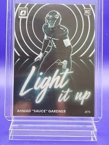 Ahmad Sauce Gardner 2022 Donruss Optic Light It Up RC ๐ฅ Jets ๐ฅ - Picture 1 of 2