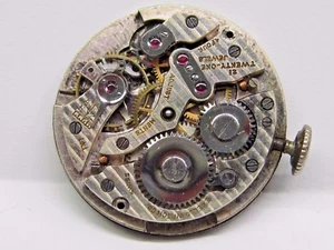 Antique Exello Wrist Watch Movement 21 Jewels 4 Pos. Adj's/ 26 mm - Picture 1 of 4