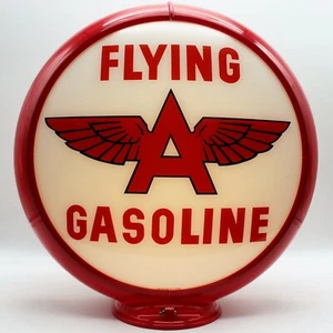 FLYING A GASOLINE "White Background" 13.5" Gas Pump Globe - SHIPS ASSEMBLED!! - Picture 1 of 3