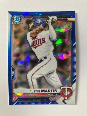 2021 Bowman Chrome Draft blue sapphire refractor, Austin Martin, BDC-19 - Image 1 of 2