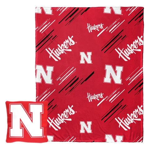 Northwest NCAA Nebraska Cornhuskers Silk Touch Sherpa Throw Blanket, 60"X80" Cover