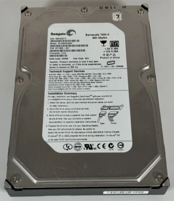 Seagate Baracuda 7200.8 400 GB ST3400832AS 9Y7385-510 SATA Hard Drive HDD TESTED - Image 1 of 4