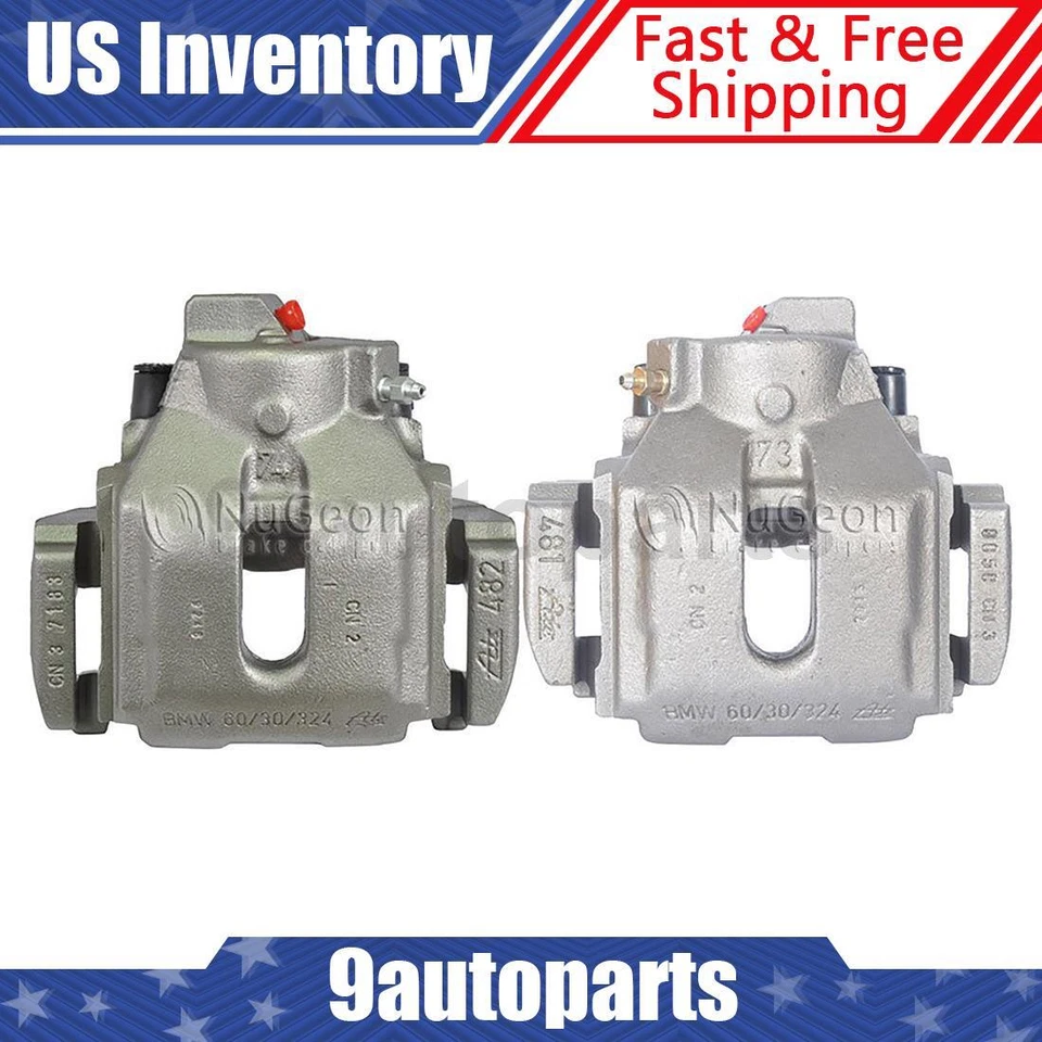 Pair Front Disc Brake Calipers w/ Bracket For 1997 1998 1999 2000 BMW 540i - Image 1 of 4