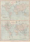 World.Cotidal Lines;Curves Of Equal Magnetic Variation(Admiralty Chart) 1886 Map