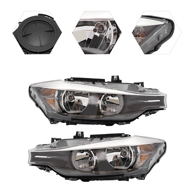 Left&Right Halogen Headlights For 2012 2013 2014 2015 BMW 320i 328i Base Sedan - Image 1 of 4